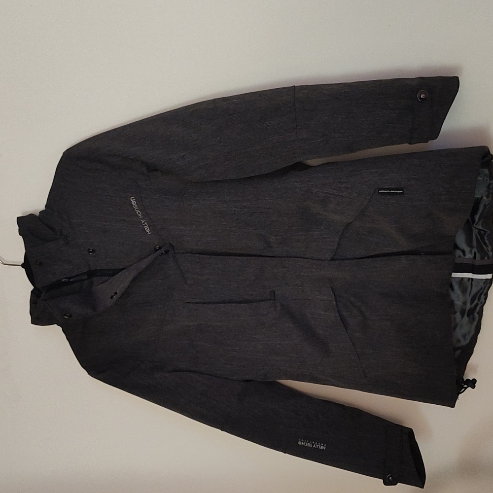 Helly Hansen Charcoal PinStripe Winter HellyTech Coat Warmore By Primaloft